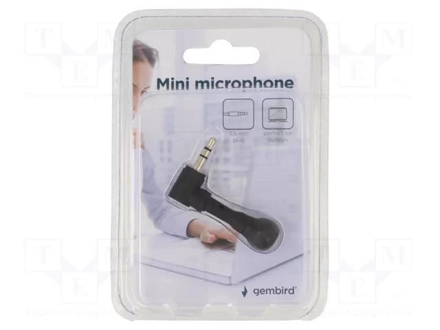 Microphone; black; Jack 3,5mm; -54dB; 100÷5000Hz GEMBIRD MIC-203