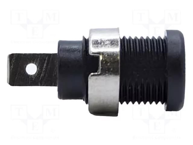 Connector: 4mm banana; socket; 35A; 1kV; black; nickel plated MUELLER ELECTRIC BU-31610-0