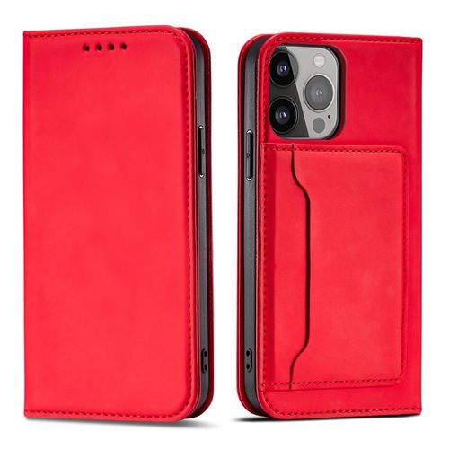 Magnet Card Case for iPhone 13 Pro Pouch Card Wallet Card Holder Red, Hurtel 5907769342424 5907769342424