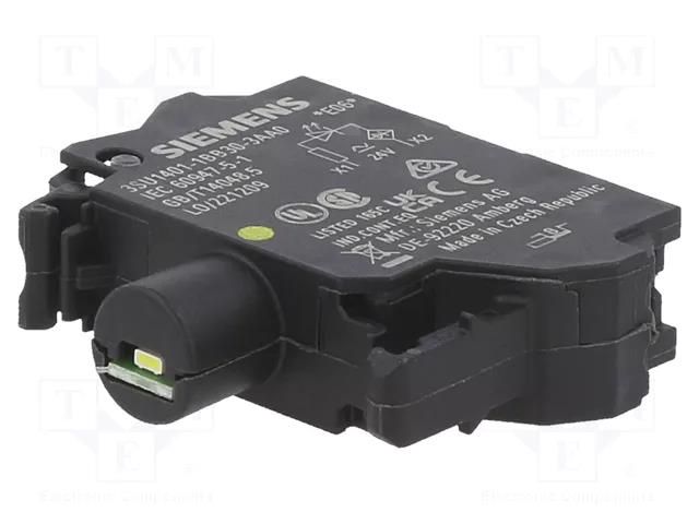 Illuminating unit; 22mm; 3SU1.5; -25÷70°C; Illumin: LED; front SIEMENS 3SU1401-1BB30-3AA0