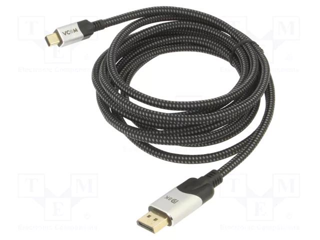 Cable; DisplayPort plug,mini DisplayPort plug; PVC; textile VCOM CG685-3.0