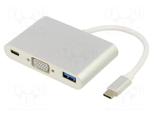 Adapter; USB 3.0,USB 3.1; nickel plated; 0.1m; white; PVC; 5Gbps VCOM CU426M