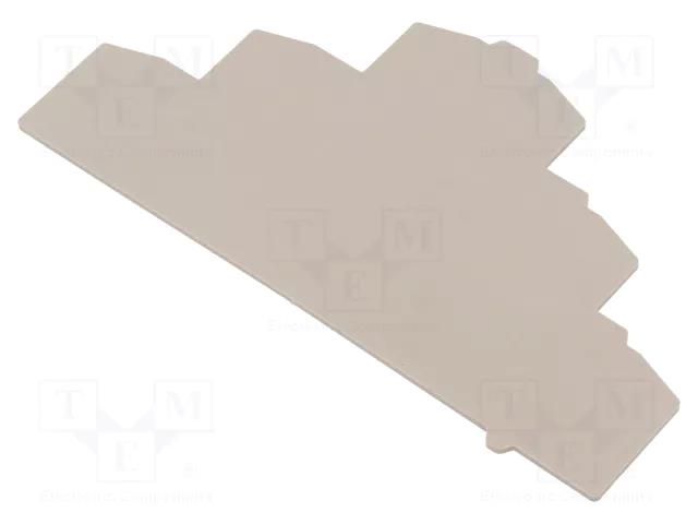 End/partition plate; beige; Width: 1.5mm; wemid; max.120°C WEIDMÜLLER ZAP/TWZDLD2.5-2N