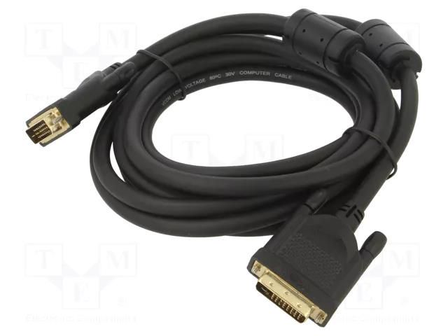 Cable; DVI-D (24+1) plug,both sides; PVC; 3m; black; dual link VCOM CG442GD-3.0