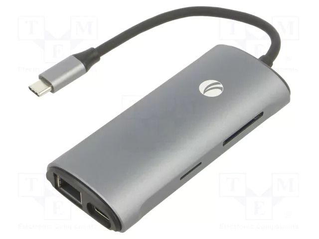Adapter; USB 3.0,USB 3.1; nickel plated; 0.15m; black; PVC; 5Gbps VCOM CU463