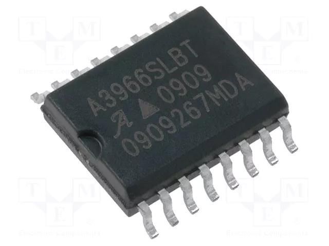 IC: driver; H-bridge; stepper motor controller; SO16; 650mA; Ch: 1 ALLEGRO MICROSYSTEMS A3966SLB-T