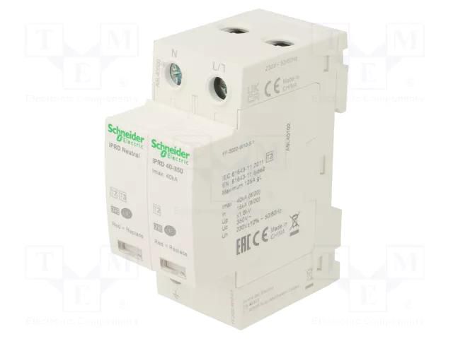 Surge arrester; Type 2; Poles: 1+N; for DIN rail mounting; IP20 SCHNEIDER ELECTRIC A9L40500