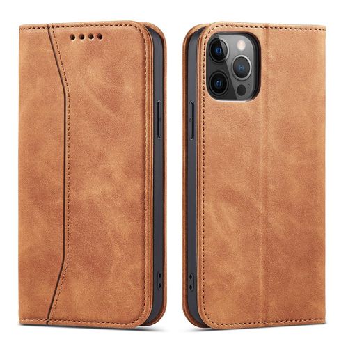 Magnet Fancy Case Case for iPhone 12 Pro Max Pouch Wallet Card Holder Brown, Hurtel 5907769341618 5907769341618