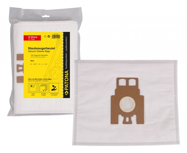 PATONA 10 vacuum cleaner bag multi layer fleece incl. Microfilter f. Miele G F H J M N, PATONA 9504 4055655111225