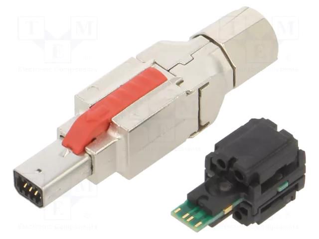 Connector: Mini I/O Type 2 (U); plug; PIN: 4; Cat: 5e; shielded TE Connectivity 2350278-2