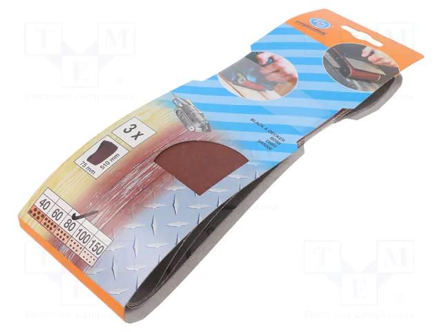 Endless sanding tape; W: 75mm; L: 510mm PG PROFESSIONAL PG-357.70