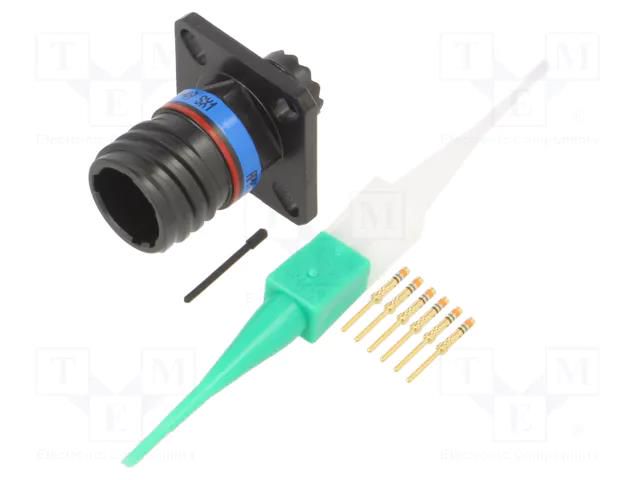 Connector: military; socket; male; PIN: 6; size 9; aluminium alloy AMPHENOL AIR D38999/20ZA35PN