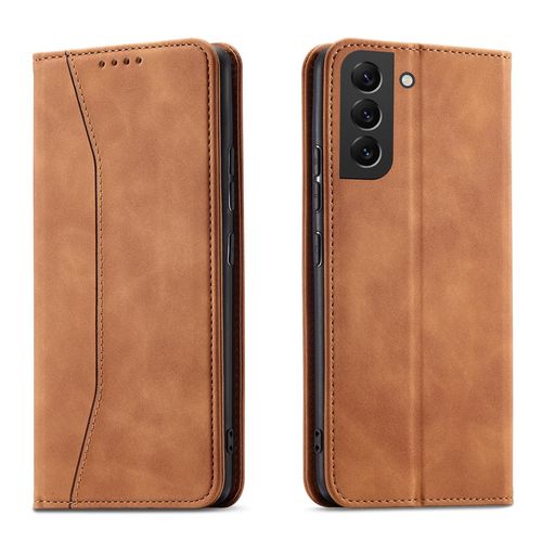 Magnet Fancy Case Case for Samsung Galaxy S22 + (S22 Plus) Pouch Wallet Card Holder Brown, Hurtel 5907769341779 5907769341779