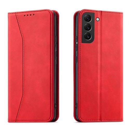 Magnet Fancy Case Case for Samsung Galaxy S22 + (S22 Plus) Pouch Wallet Card Holder Red, Hurtel 5907769341786 5907769341786