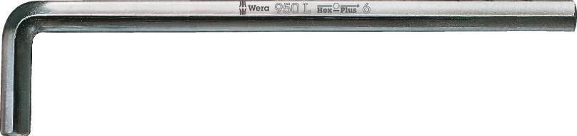 950 L-key, metric, chrome-plated, 4.0x140, Wera 05021620001