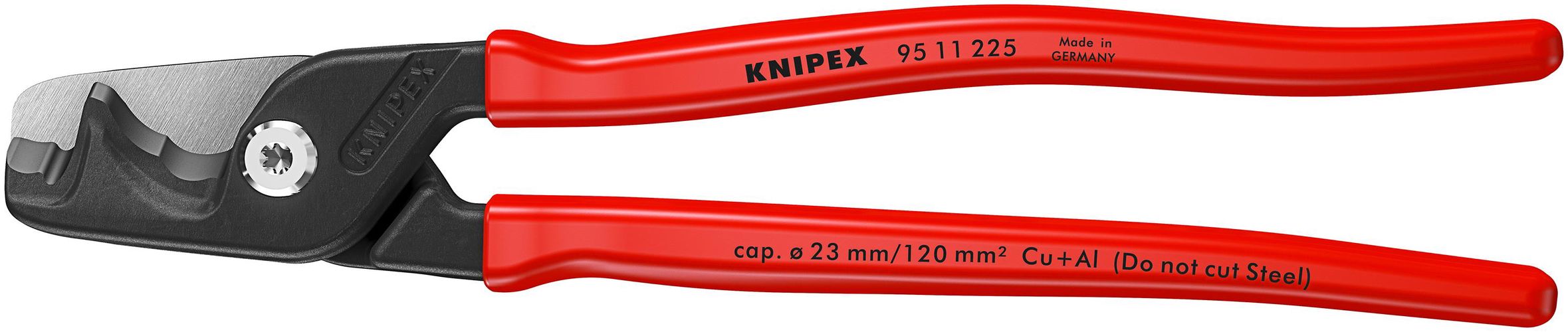 KNIPEX 95 11 225 StepCut® XL Cable shears with step cut plastic coated burnished 229 mm 95 11 225 4003773088882