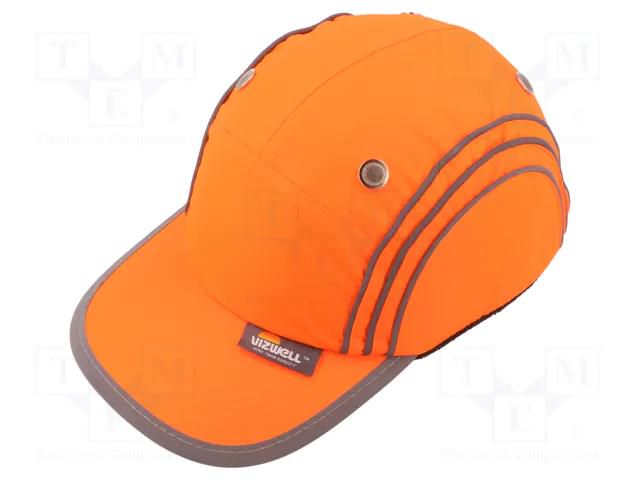 Light helmet; adjustable; Size: 58÷62mm; orange; polyester VIZWELL VWVWKV03O