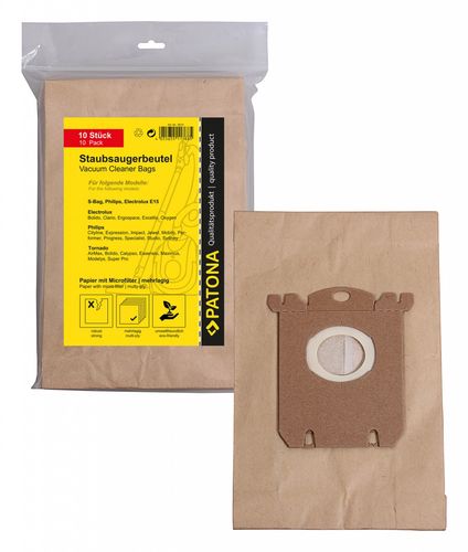 PATONA 10 vacuum cleaner bag multi layer paper incl. Microfilter f. Electrolux E15, PATONA 9512 4055655117685