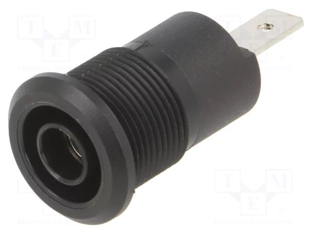 Connector: 4mm banana; socket; 1kV; 24A; black; nickel plated STÄUBLI BI-SLB4-F/A-21