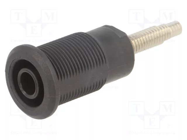 Connector: 4mm banana; socket; 32A; black; nickel plated STÄUBLI BI-SLB4-G/N-21