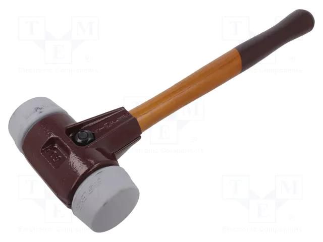 Hammer; 490mm; W: 175mm; 2745g; 80mm; round; elastomer; wood; SIMPLEX HALDER HAL-3003.080