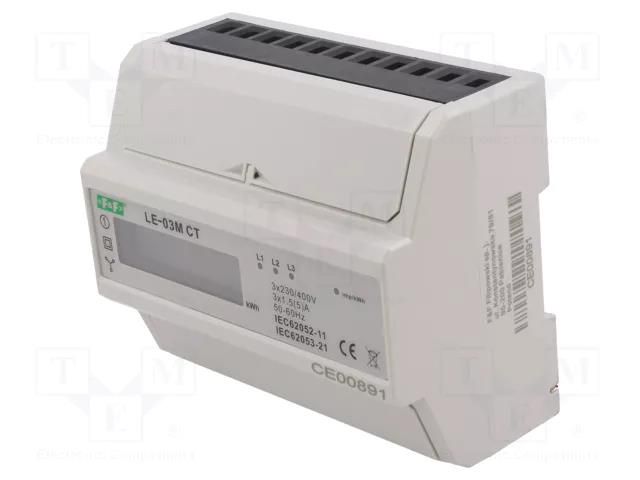 Counter; digital,mounting; for DIN rail mounting; three-phase F&F LE-03M-CT