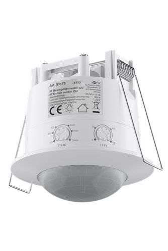 Infrared Motion Detector, white - for flush ceiling mounting, 360° detection, 6 m range, for indoor use (IP20), suitable for LEDs 95173