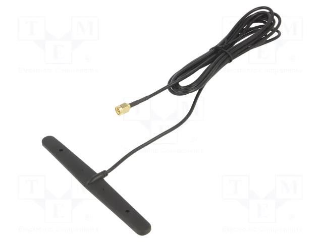 Antenna; ISM,LoRa,RF,SIGFOX,ZigBee; 2.5dBi; glued; 863÷870MHz 2J Antennas 5115P868300SMA