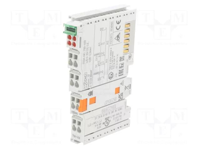 Industrial module: analog input; 0÷55°C; IP20; 750/753; IN: 4 WAGO 750-459