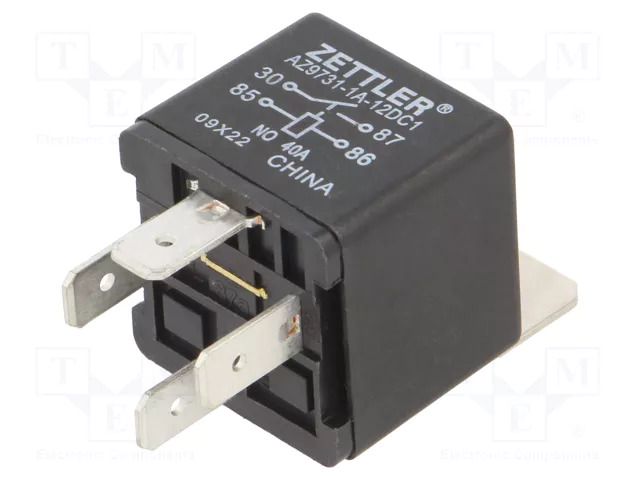 Relay: electromagnetic; SPST-NO; Ucoil: 12VDC; 40A; automotive ZETTLER AZ9731-1A-12DC1