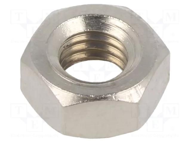 Nut; hexagonal; M8; 1.25; brass; Plating: nickel; 13mm; BN 505 BOSSARD B8/BN505