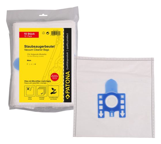 PATONA 10 vacuum cleaner bag multi layer fleece incl. Microfilter f. Miele F J M, PATONA 9519 4055655118279