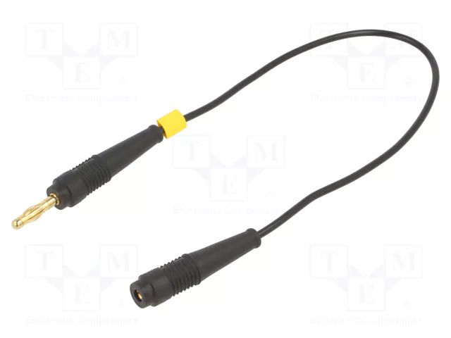 Extension cable; 19A; banana socket 4mm,banana plug 4mm; black STÄUBLI AK410-L/B-41/A-21