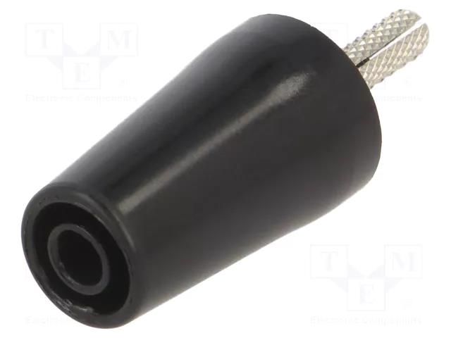 Connector: 4mm banana; adapter; 32A; black; nickel plated; 42mm STÄUBLI A-SLK4-N-21