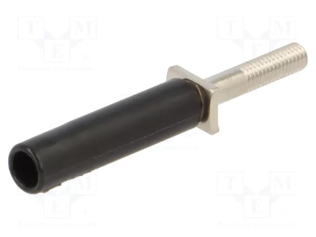 Adapter; 25A; black; nickel plated; banana 4mm socket STÄUBLI A-SLK4-RS-21