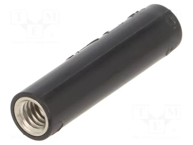 Connector: 4mm banana; socket; 32A; black; nickel plated; screw STÄUBLI B4-E-IM4-I-21