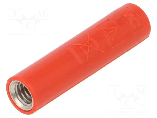 Connector: 4mm banana; socket; 32A; red; nickel plated; M4,screw STÄUBLI B4-E-IM4-I-22