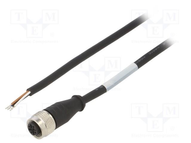 Connection lead; M12; PIN: 4; straight; 1.5m; plug; 250VAC; 4A; PVC MUELLER ELECTRIC BU-122730291