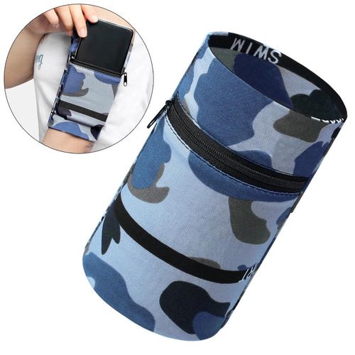 Fabric armband on the arm for running fitness, camo blue, Hurtel 5907769345395 5907769345395