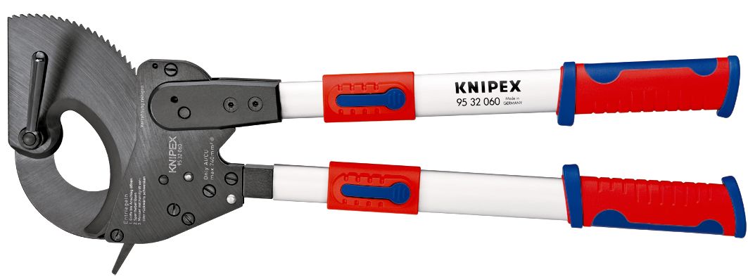 KNIPEX 95 32 060 Cable Cutter (ratchet action) with telescopic handles with multi-component handles 630 mm 95 32 060 4003773071563