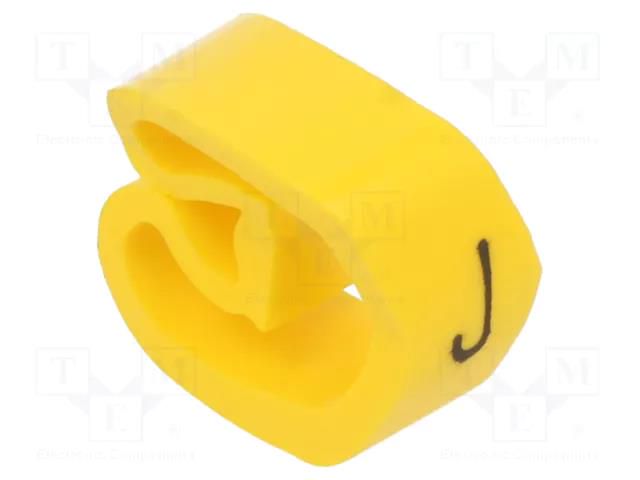 Markers; Marking: J; 8÷16mm; PVC; yellow; -30÷60°C; leaded; PA-3 PARTEX PA-30006AV40.J