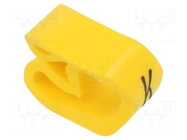 Markers; Marking: K; 8÷16mm; PVC; yellow; -30÷60°C; leaded; PA-3 PARTEX PA-30006AV40.K