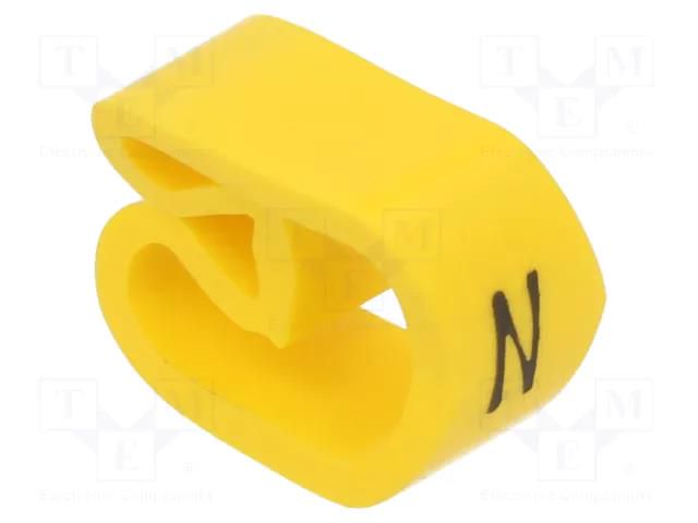 Markers; Marking: N; 8÷16mm; PVC; yellow; -30÷60°C; leaded; PA-3 PARTEX PA-30006AV40.N