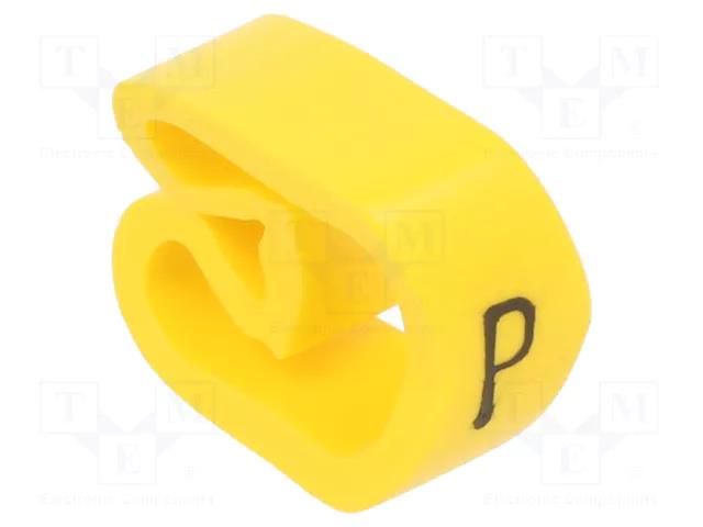 Markers; Marking: P; 8÷16mm; PVC; yellow; -30÷60°C; leaded; PA-3 PARTEX PA-30006AV40.P