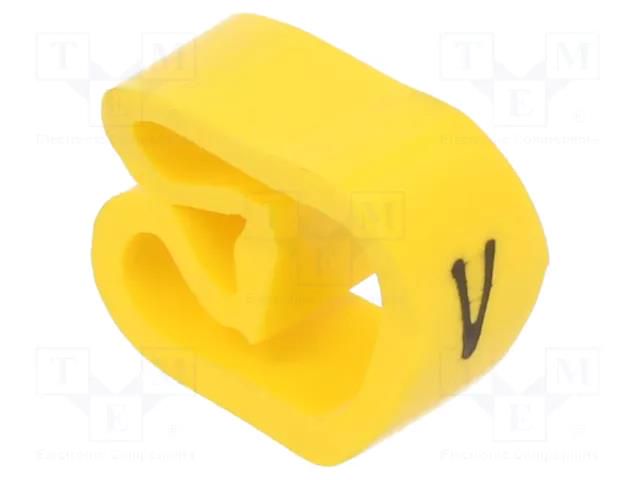 Markers; Marking: V; 8÷16mm; PVC; yellow; -30÷60°C; leaded; PA-3 PARTEX PA-30006AV40.V