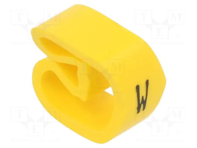 Markers; Marking: W; 8÷16mm; PVC; yellow; -30÷60°C; leaded; PA-3 PARTEX PA-30006AV40.W