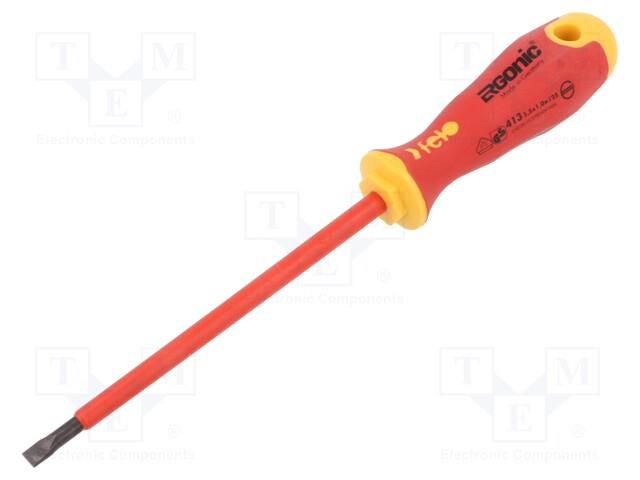 Screwdriver; insulated; slot; 5,5x1,0mm; ERGONIC® FELO FL41305590