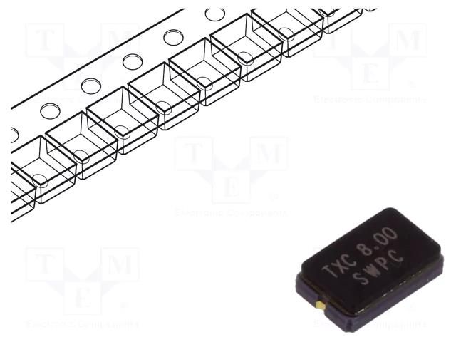 Resonator: quartz; 8MHz; ±30ppm; 10pF; SMD; 5x3.2x1.2mm TXC AA-8.000MAHQ-T