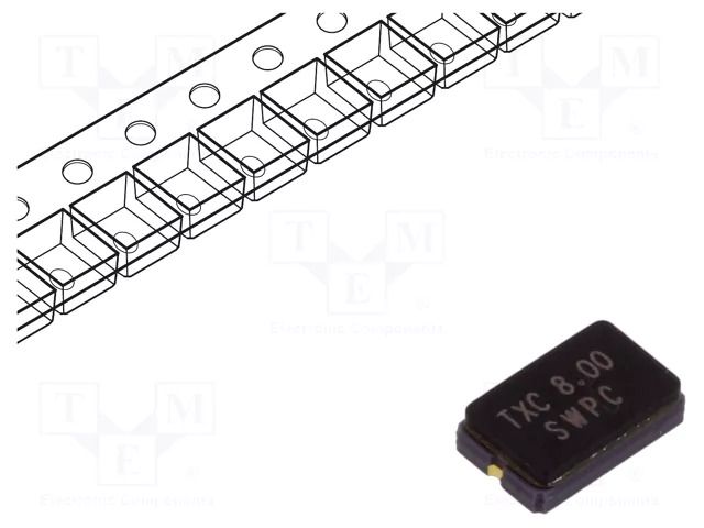Resonator: quartz; 8MHz; ±30ppm; 18pF; SMD; 5x3.2x1.2mm TXC AA-8.000MAMJ-T