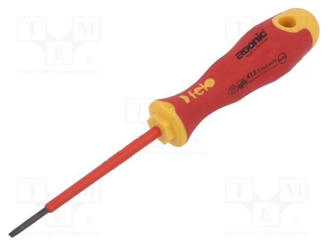 Screwdriver; insulated; slot; 2,5x0,4mm; ERGONIC® FELO FL41302590